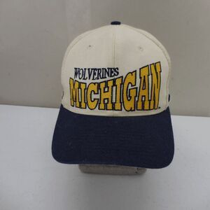 Vintage MICHIGAN WOLVERINES APEX ONE Letters SnapBack Hat Spellout Logo 7 1/4